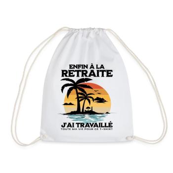 Enfin la retraite humour retraité cadeau drôle - Sac de sport léger - blanc - Devant