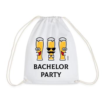 Enterrement de vie de garçon (enterrement de vie de garçon / verres à bière / 3C) - Sac de sport léger - blanc - Devant