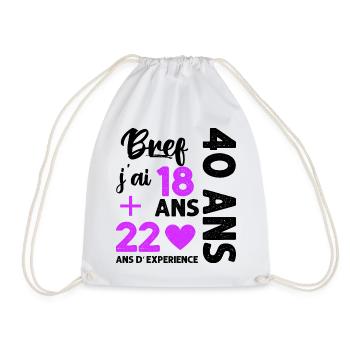 Bref j' ai 40 ans humour 40 ème anniversaire - Sac de sport léger - blanc - Devant