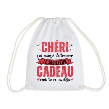 Chéri tu m' as déja humour Saint-Valentin cadeau - Sac de sport léger - blanc - Devant