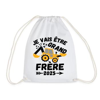 Je vais être grand frère 2025 annonce naissance - Sac de sport léger - blanc - Devant
