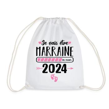 Je vais être marraine en 2024 cadeau marraine 2024 - Sac de sport léger - blanc - Devant