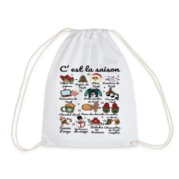 C' Est La Saison Humour Magie De Noël Cadeau - Sac de sport léger - blanc - Devant