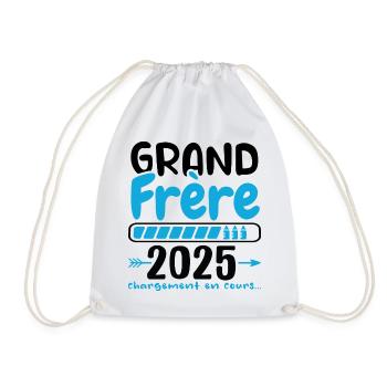 Grand Frère 2025 Cadeau Annonce Naissance 2025 - Sac de sport léger - blanc - Devant