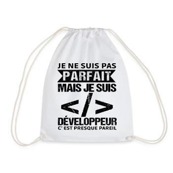 Humour Geek Cadeau Développeur Codeur Programmeur - Sac de sport léger - blanc - Devant