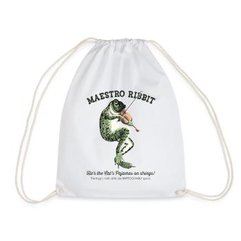 Cadeau Grenouille Vintage Violoniste Musique - Sac de sport léger - blanc - Devant