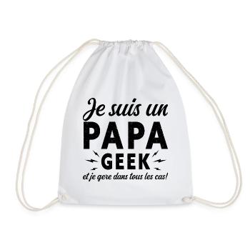 Papa GEEK - Sac de sport léger - blanc - Devant
