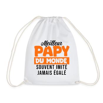 Meilleur papy du monde cadeau Papy grand père - Sac de sport léger - blanc - Devant