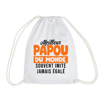 Meilleur papou du monde cadeau Papy grand père - Sac de sport léger - blanc - Devant