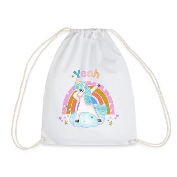 Unicorn - Drawstring Bag - white - Front