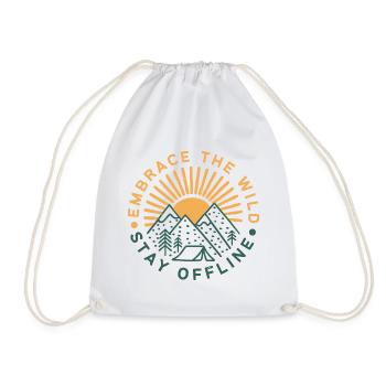 Embrace The Wild Stay Offline - Drawstring Bag - white - Front