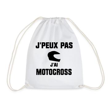 J'PEUX PAS JAI MOTOCROSS - Sac de sport léger - blanc - Devant