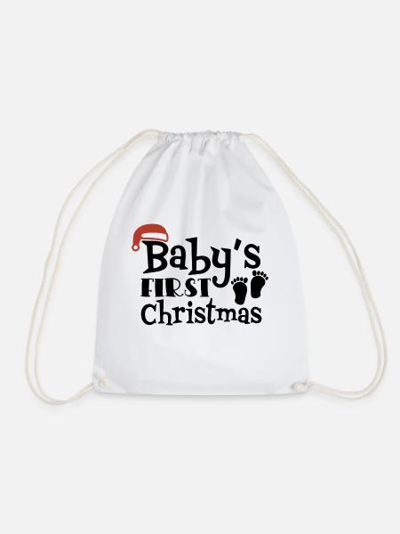 Baby's First Christmas - Drawstring Bag - white