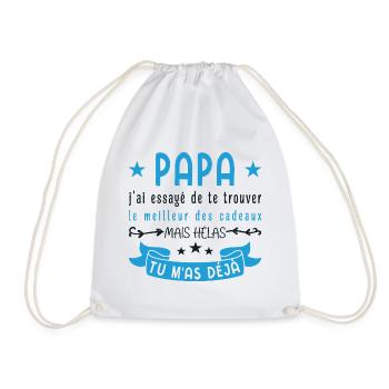 Dad, I've been trying to find you the best gift - Drawstring Bag - white - Front