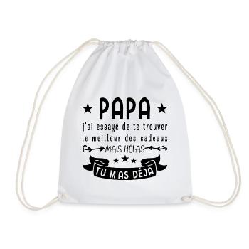 Dad, I've been trying to find you the best gift - Drawstring Bag - white - Front
