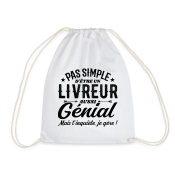 Un Livreur Génial - Cadeau Livreur Humour - Sac de sport léger - blanc - Devant