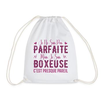 Not Perfect But I'm a Boxer - Boxer Gift - Drawstring Bag - white - Front