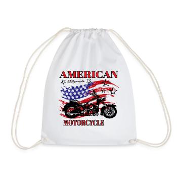 USA Flagge Bike Motorrad USA, amerika - Turnbeutel - Weiß - Vorne