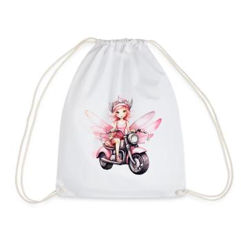 Fée fille avec moto - Sac de sport léger - blanc - Devant