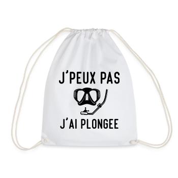 J'peux Pas J'ai Plongée Phrase Humoristique - Sac de sport léger - blanc - Devant