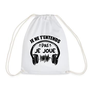 I can't hear you, I'm playing - Drawstring Bag - white - Front