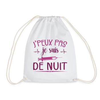 Je Peux Pas Je Suis De Nuit - Sac de sport léger - blanc - Devant