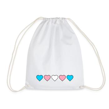 Transgender Heart Transsexual Trans* Heart Trans - Drawstring Bag - white - Front