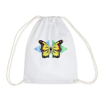 butterfly - Drawstring Bag - white - Front