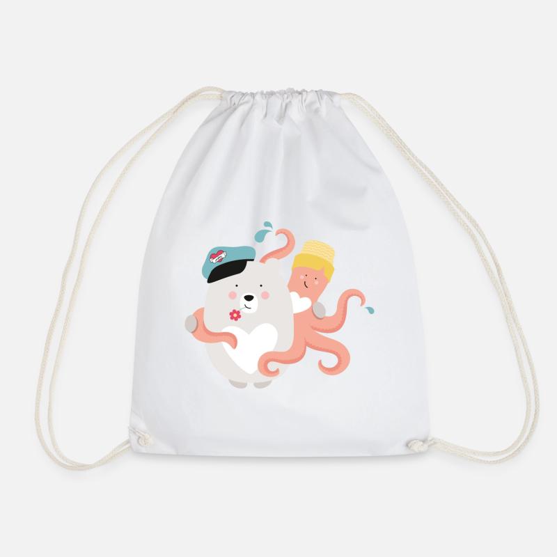BEAR OCTFRIENDSOPUS - Drawstring Bag - white