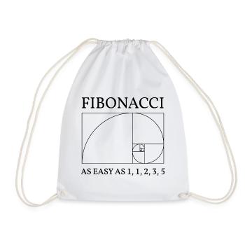 Fibonacci as easy as cadeau de l’enseignement des maths - Sac de sport léger - blanc - Devant