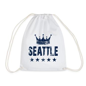 Seattle Crown Stars - Drawstring Bag - white - Front