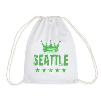 Seattle Crown Stars - Drawstring Bag - white - Front