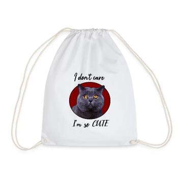 I don't care i'm so cute - Sac de sport léger - blanc - Devant