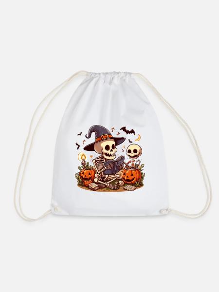 Mr Os Spooky Halloween - Drawstring Bag - white