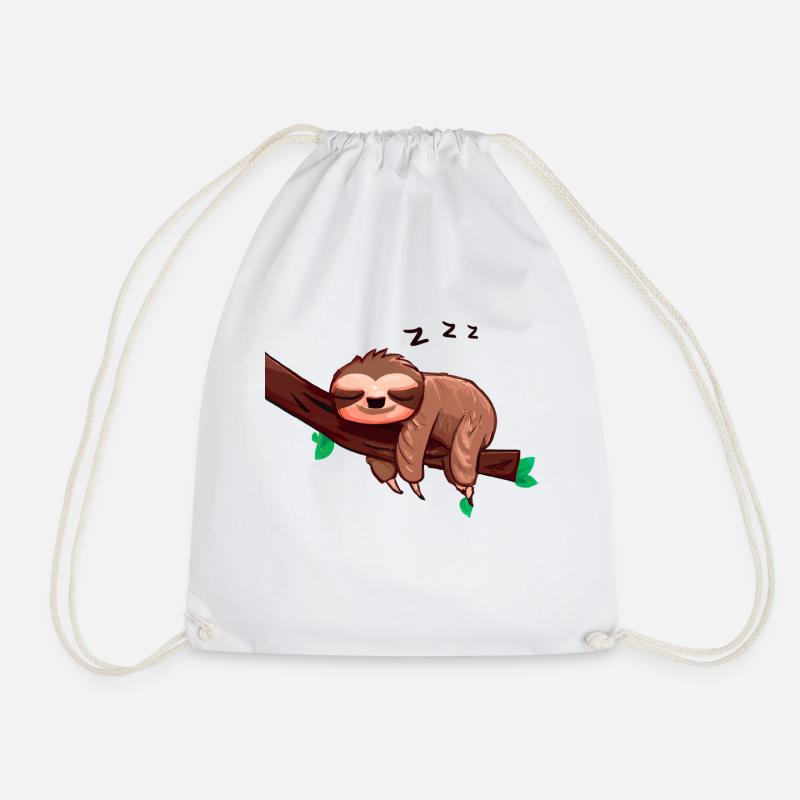 Faultier Geschenkidee Schlaf - Turnbeutel - Weiß