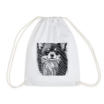 For Chihuahua Lovers black&white - Drawstring Bag - white - Front