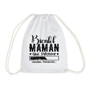 Bientôt Maman Qui Déchire Veuillez Patienter Mère - Sac de sport léger - blanc - Devant