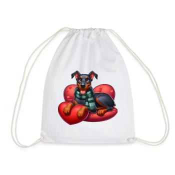 Mignon Doberman Amour Coeur - Sac de sport léger - blanc - Devant