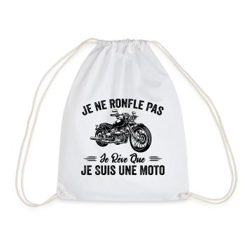 Je Ne Ronfle Pas Je Rêve Que Je Suis Une Moto - Sac de sport léger - blanc - Devant