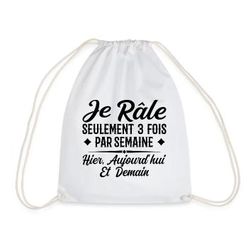 I only grumble 3 times a week funny gift - Drawstring Bag - white - Front