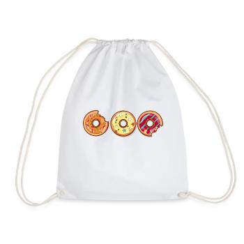 Donut Muffin Cool Cake Picture Colorful Gift Idea - Drawstring Bag - white - Front