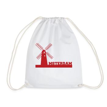 Amsterdam - Hollande - Pays-Bas - Cadeau - Sac de sport léger - blanc - Devant