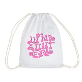 In My Aunt Era Baby Announcement for Aunt Mother's - Drawstring Bag - white - Front