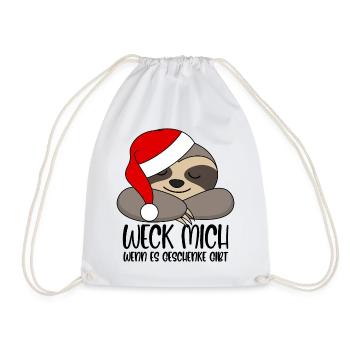 Paresseux Santa Weck moi quand il y a des cadeaux - Sac de sport léger - blanc - Devant