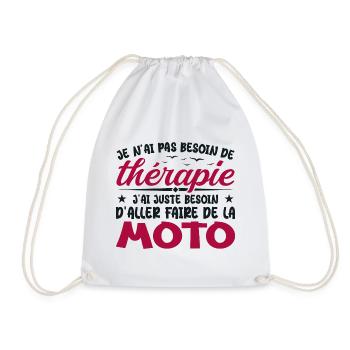 Biker Need to Ride Motorcycle Humor Gift - Drawstring Bag - white - Front