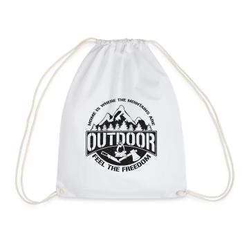 "OUTDOOR - Feel the Freedom" adventure gift - Drawstring Bag - white - Front