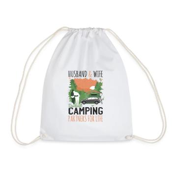 Roof tent partner gift camping valentine's day - Drawstring Bag - white - Front