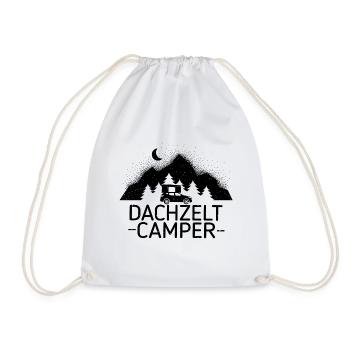 Hartschalendachzelt Natur Geschenk Camper Dachzelt - Turnbeutel - Weiß - Vorne