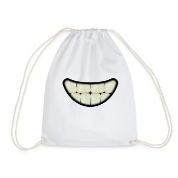 Smiling mouth with big teeth - Drawstring Bag - white - Front