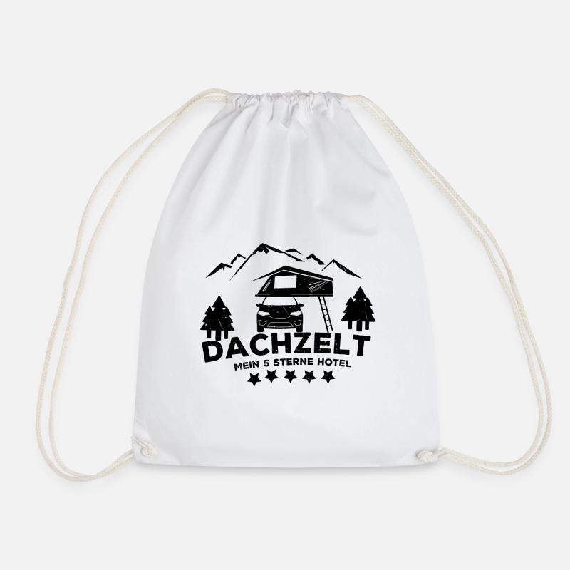 Dachzelt - Mein 5-Sterne Hotel Geschenk - Turnbeutel - Weiß